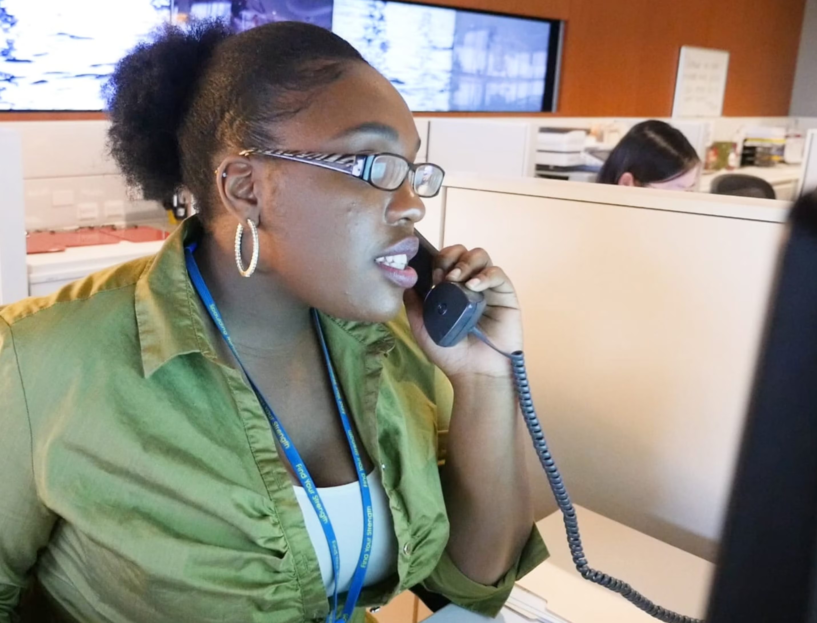 Woman talking on phone