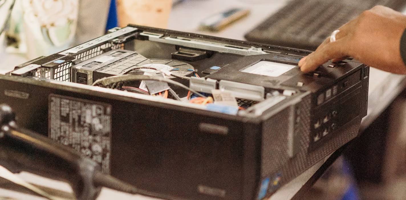 Disassembled computer