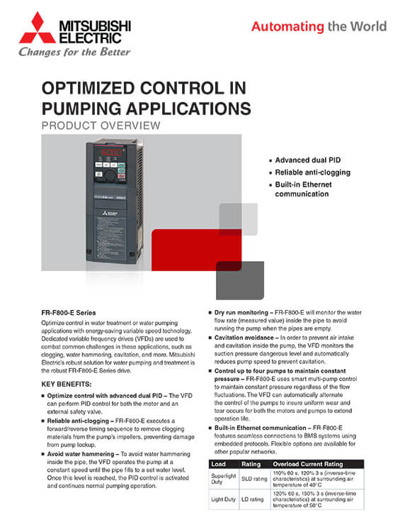 Pump Control Solutions Overview